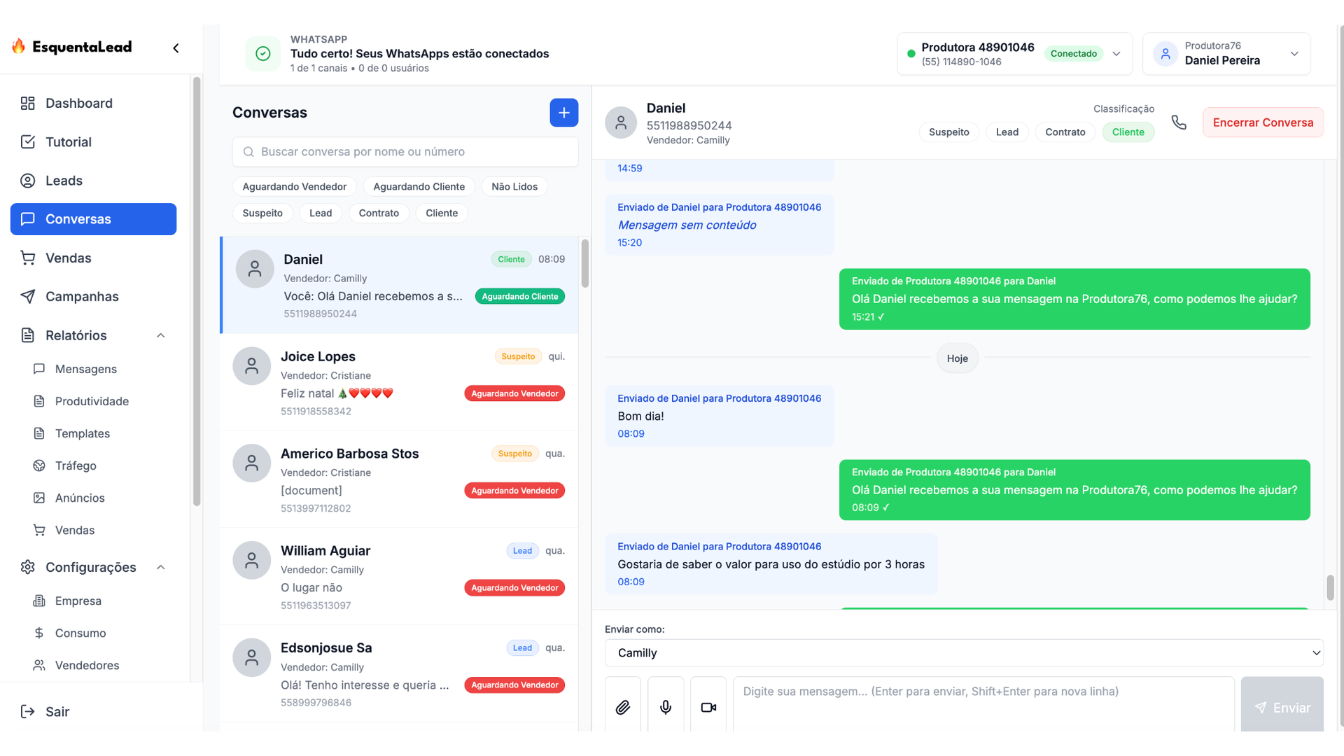 Inbox omnichannel de atendimento